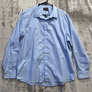 David Taylor Sky Blue Men's Dress Shirt Size 2XL Long Sleeve